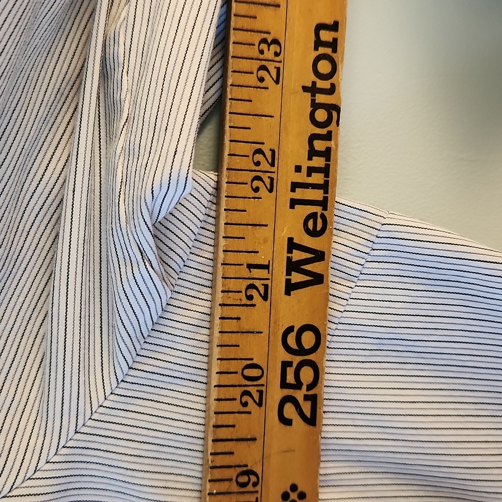 Worthington Petite Button-Down Shirt – Pinstripes, 3/4 Sleeve - Picture 7 of 10